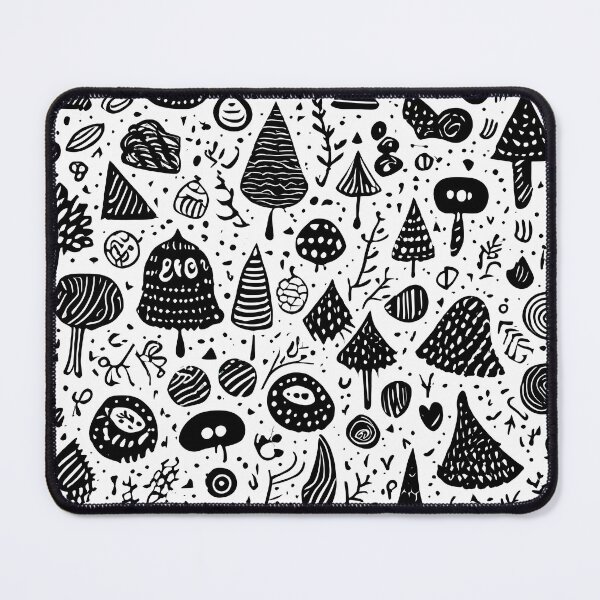 Item preview, Playful Black Doodle Seamless Patterns - Random and Whimsical Designs designed and sold by cocomikozza.