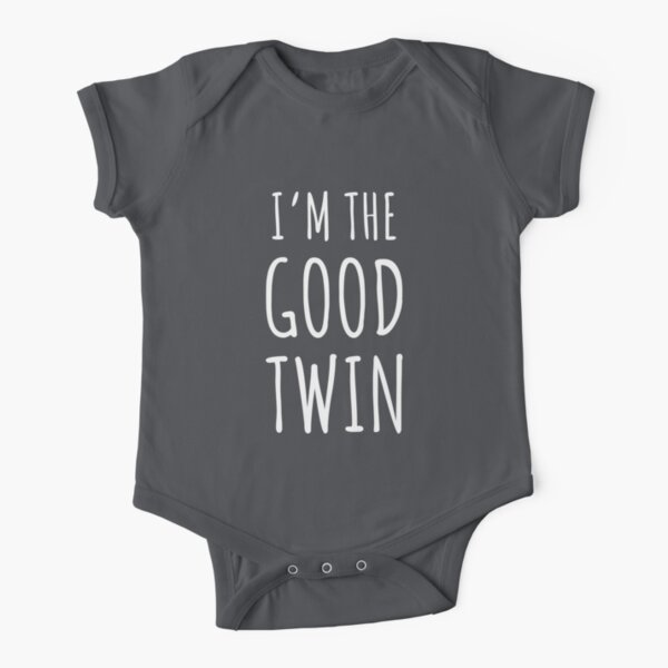 I'm The Good Twin - Matching Evil Twin Design Also Available! Short Sleeve Baby One-Piece