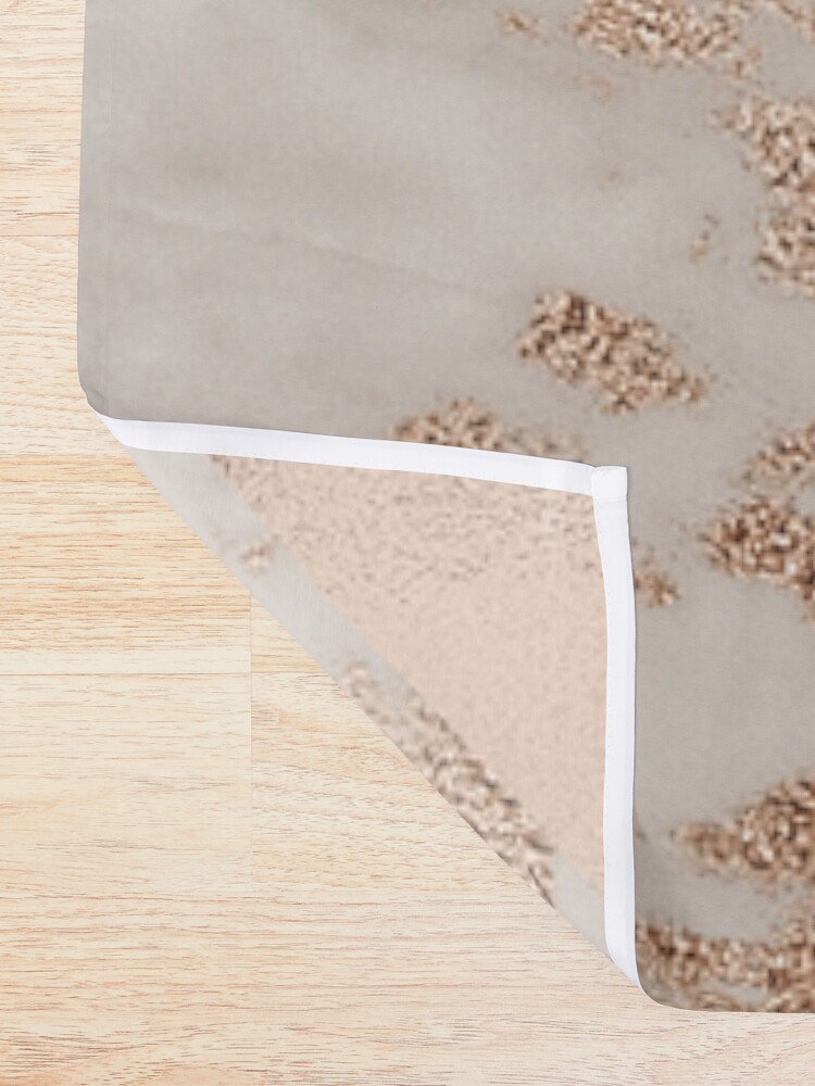 Alternate view of Copper and Blush Rose Gold Marble Quadrangle Plaid Pattern Shower Curtain
