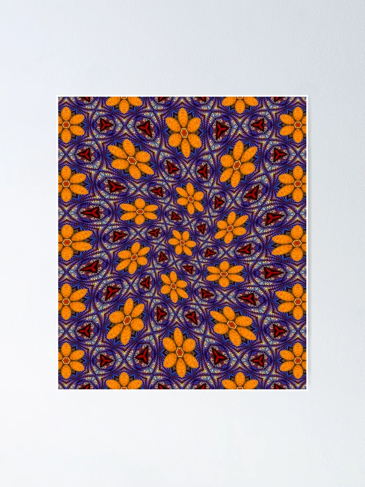 Thumbnail 1 of 3, Poster, Glass Flower Pattern designed and sold by Patternflower.