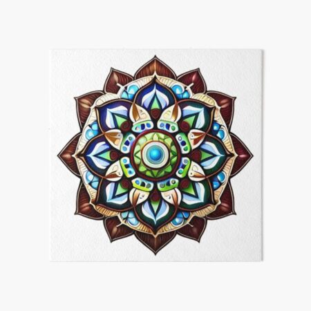 Crescent Moon Mandala (inverted color) Art Board Print for Sale