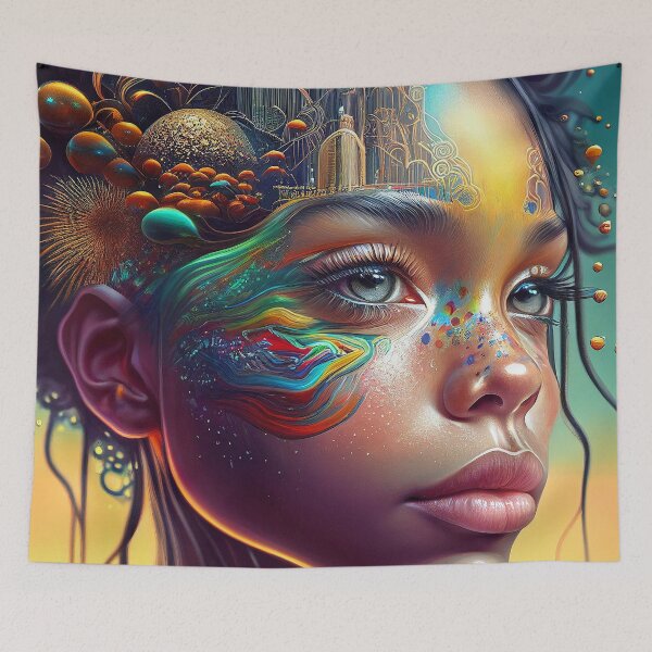 Item preview, Hyperrealism Psychedelic Face designed and sold by MaisonEdwarn.