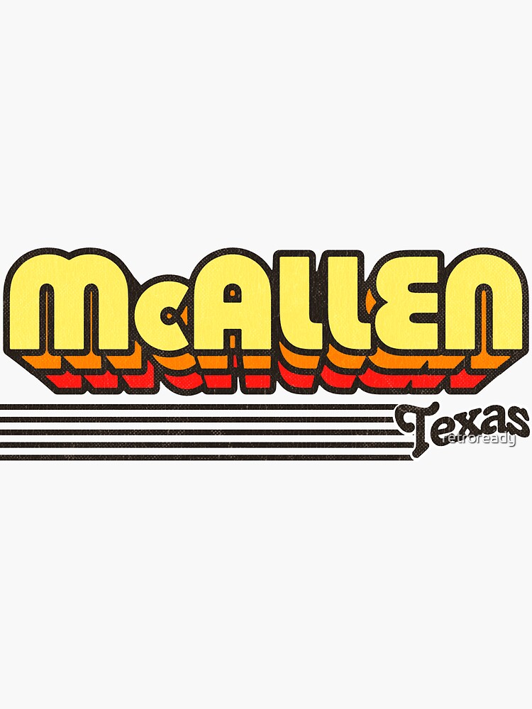 "McAllen, Texas Retro Stripes" Sticker for Sale by retroready Redbubble