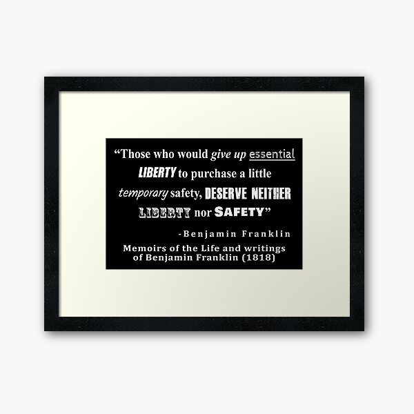 Item preview, Liberty and Security Benjamin Franklin Quote White Text designed and sold by allhistory.
