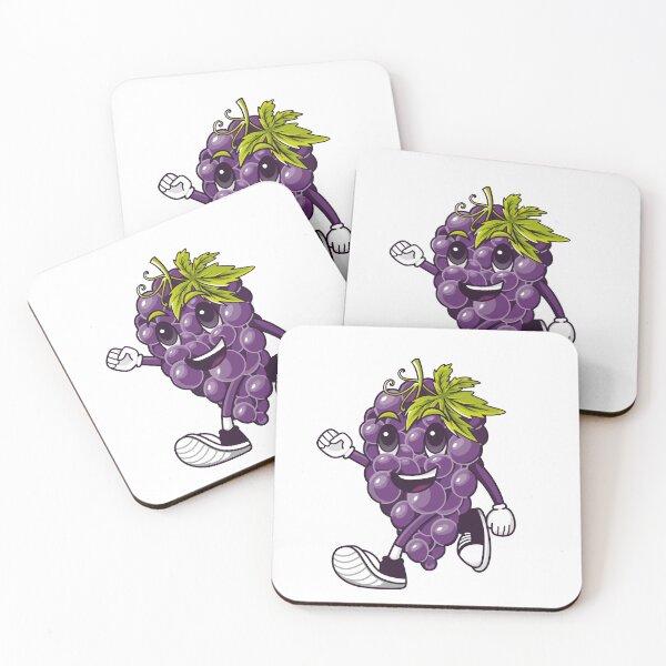 Item preview, Cute Grape Mascot Fruit Character designed and sold by AquaCreative.