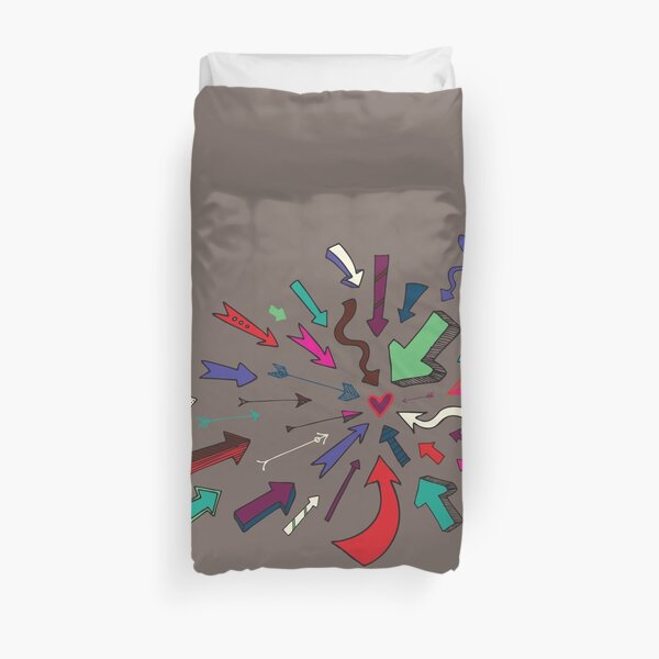 Arrows to your Heart - Valentine pattern by Cecca Designs Duvet Cover
