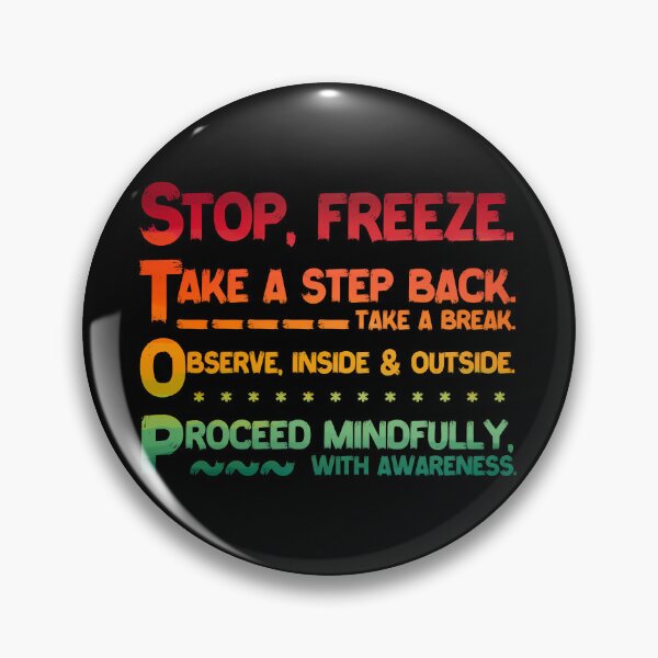 Item preview, Wise Mind. DBT Skill. STOP technique. Stay in Control. Take a break. Notice what is going on inside and outside you. Act with Awareness. You are worthy of care. Mental Health Matters.  designed and sold by Orianah.