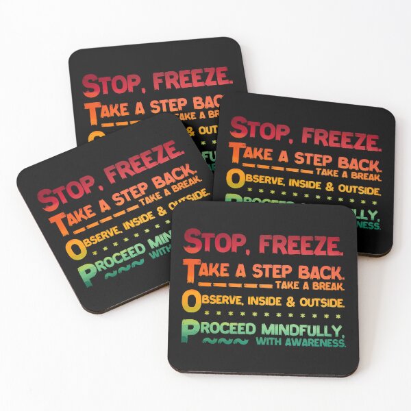 Item preview, Wise Mind. DBT Skill. STOP technique. Stay in Control. Take a break. Notice what is going on inside and outside you. Act with Awareness. You are worthy of care. Mental Health Matters.  designed and sold by Orianah.