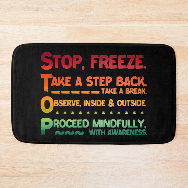 Item preview, Wise Mind. DBT Skill. STOP technique. Stay in Control. Take a break. Notice what is going on inside and outside you. Act with Awareness. You are worthy of care. Mental Health Matters.  designed and sold by Orianah.