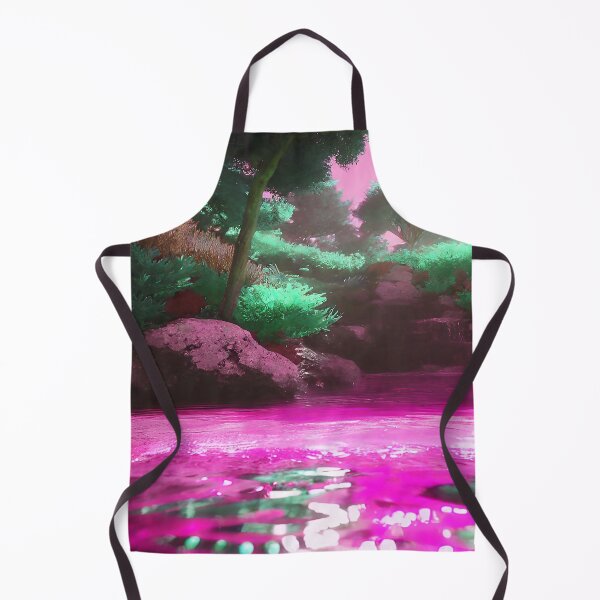Item preview, Landscape Pond and Trees Pink Water and Mint Green Leaves designed and sold by deniselynnimage.