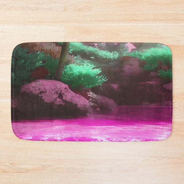 Item preview, Landscape Pond and Trees Pink Water and Mint Green Leaves designed and sold by deniselynnimage.