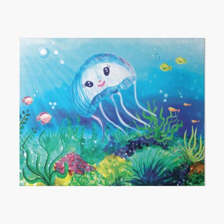 Jellyfish Under the sea ocean animals painting medusa