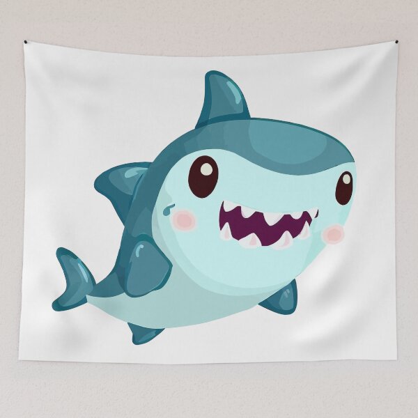 Aperçu de l'œuvre Requin heureux 2 créée et vendue par Tshirtcollorama.