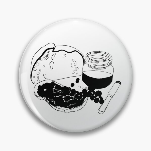 Item preview, Sourdough Bread and Jam Outline Drawing designed and sold by dropleta.