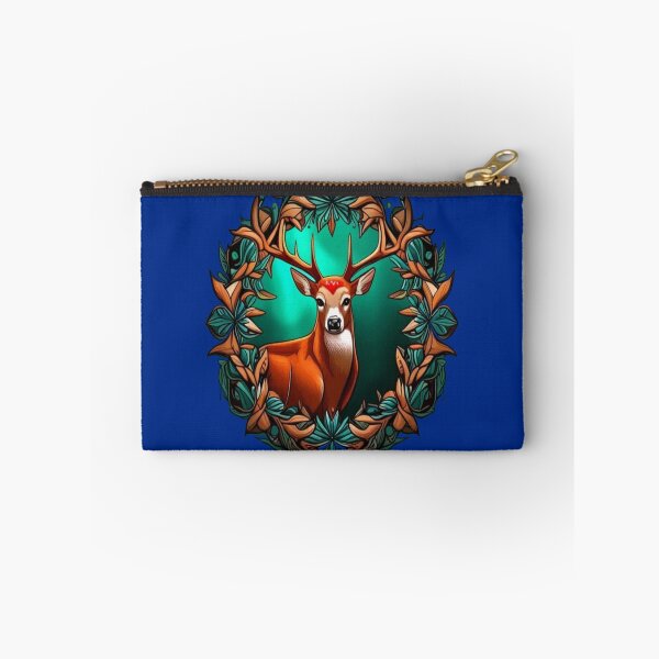 Item preview, A White Tailed Deer Surrounded By A Wreath Of Mountain Laurel Tattoo Art designed and sold by taiche.