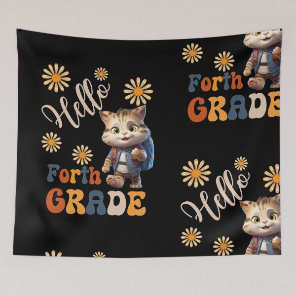 Item preview, Hello Forth Grade  - Cute Kitten Pupil, Teach Love Inspire, Back To School, Teacher Tee, Teacher Appreciation Tee, 1st day of school designed and sold by PupilLove.
