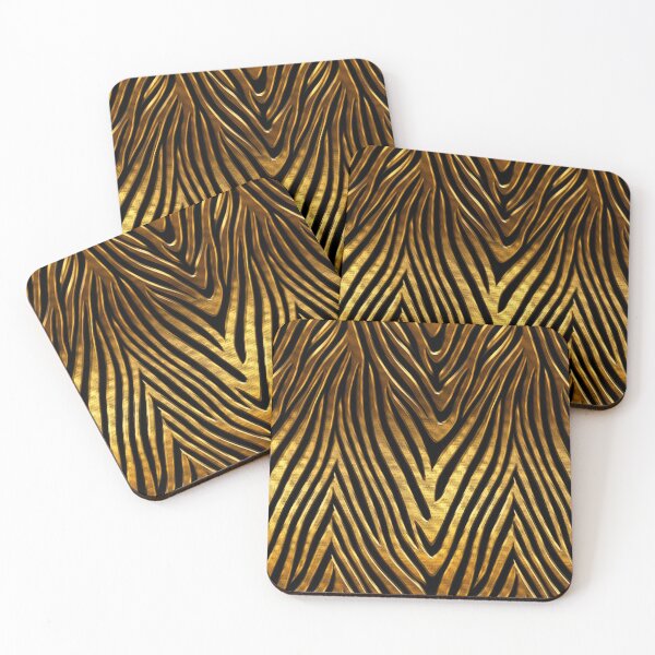 Item preview, extravagant gold zebra pattern offering a seamless visual experience across the fabric, optimized for high-resolution applications designed and sold by FB-PH.