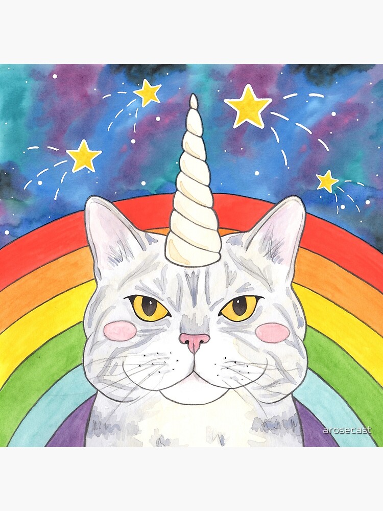 Котенок единорог. Кошка Единорог. Радужный кот. Космические котики. Радужные котики для рисования.