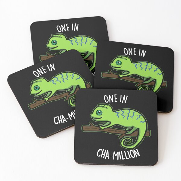 Item preview, One In Cha-Million Funny Chameleon Puns (Dark BG) designed and sold by punnybone.