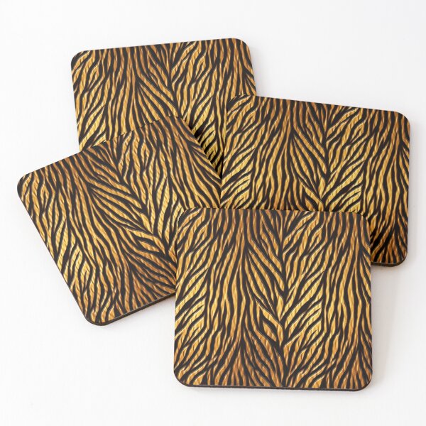 Item preview,  gold zebra pattern offering a seamless visual experience across the fabric, optimized for high-resolution applications designed and sold by FB-PH.