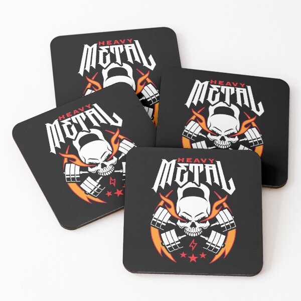 Item preview, Heavy Metal (Kettlebell Skull Cross Barbell) Red Blaze designed and sold by Brogress Project.