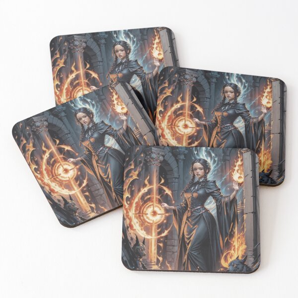 Item preview, Dark witch with dogs and fire in ruins designed and sold by AnnArtshock.
