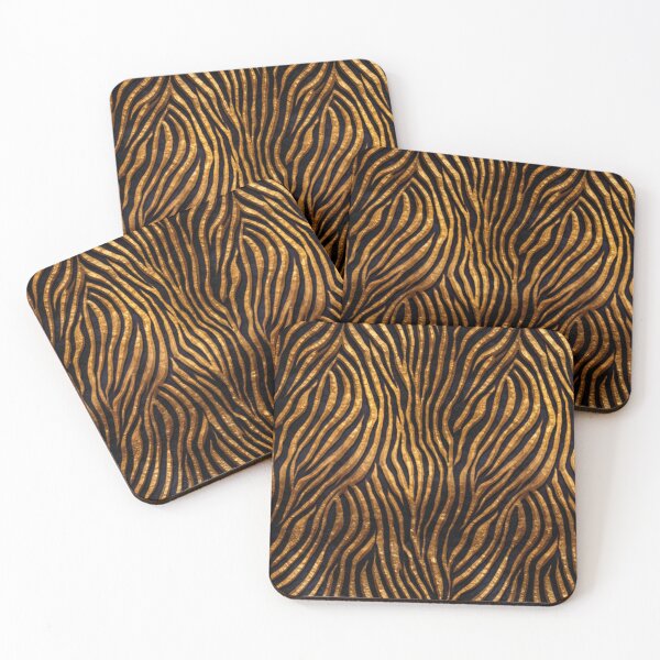 Item preview, gold zebra pattern offering a seamless visual experience across the fabric, optimized for high-resolution applications designed and sold by FB-PH.