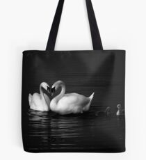 Swan Heart B&W Tote Bag