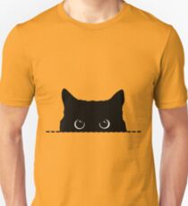 Black Cat Peeking Unisex T-Shirt