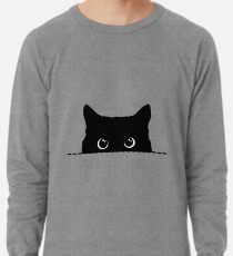 Spähen der schwarzen Katze Leichtes Sweatshirt