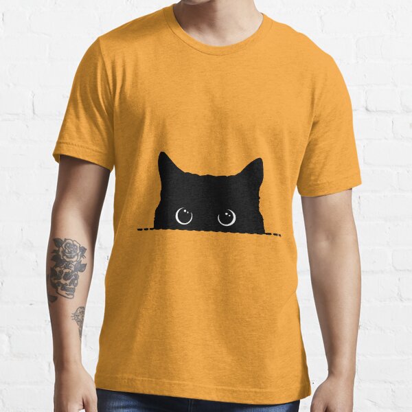 Black Cat Peeking Essential T-Shirt