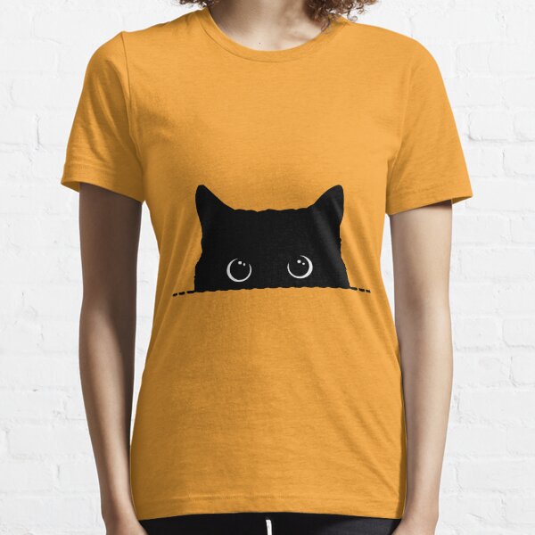Black Cat Peeking Essential T-Shirt
