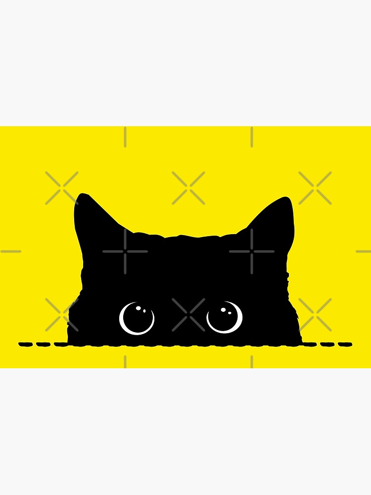 Black Cat Peeking by nameonshirt