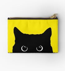 Black Cat Peeking Zipper Pouch