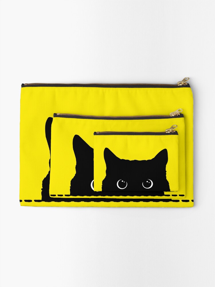 Alternate view of Black Cat Peeking Zipper Pouch