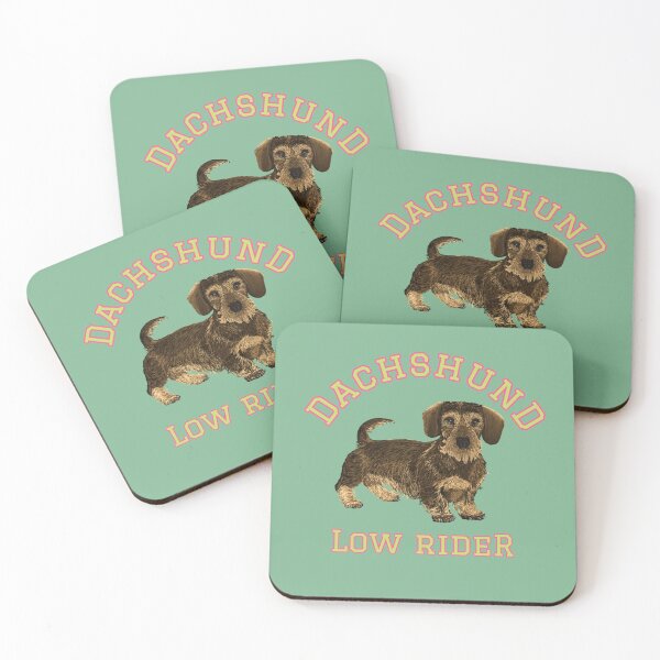 Item preview, Wire Haired Dachshund Low Rider Varsity Style designed and sold by barksandsqueaks.