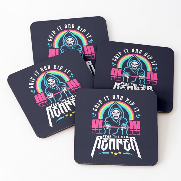 Item preview, Fear The Gym Reaper - Grip It and Rip It - Funny Fitness Pun designed and sold by Brogress Project.