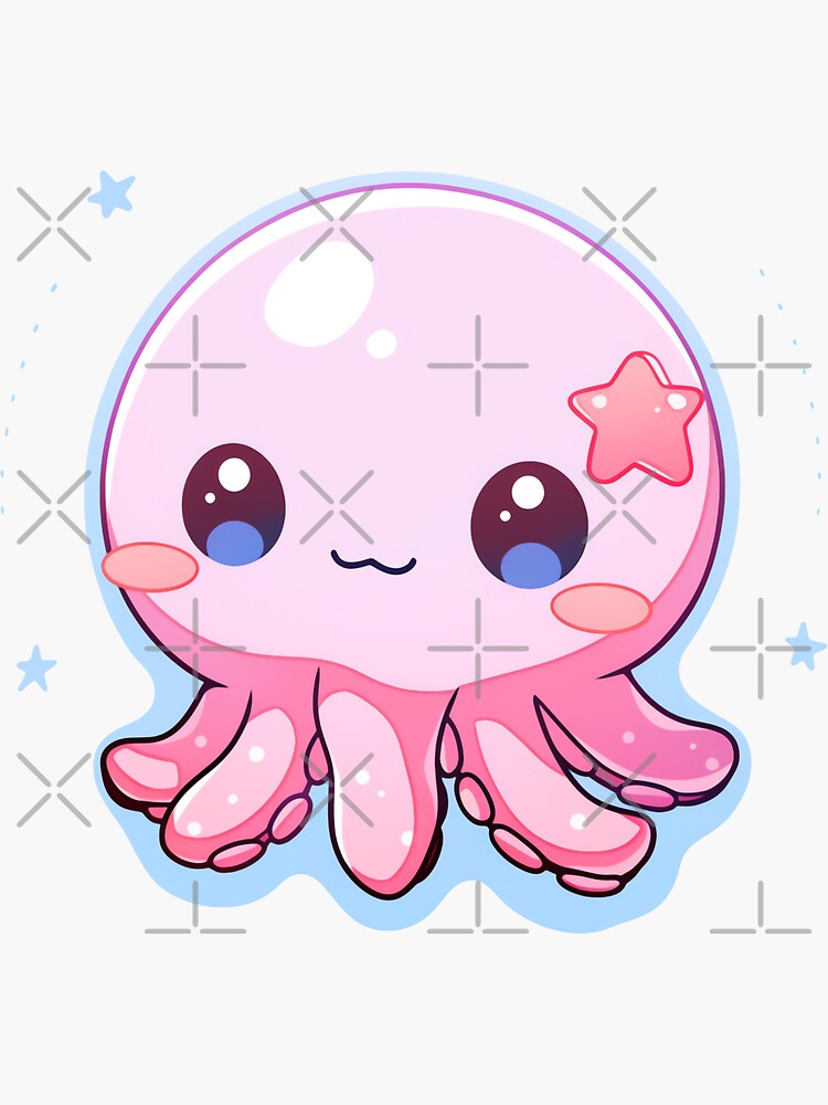 CUTE OCTOPUS WATERPROOF STICKERS, 12 PCS PER PACK