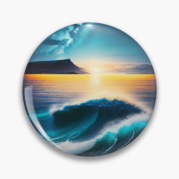 Item preview, Ocean Waves with Mountains in the Background designed and sold by deniselynnimage.