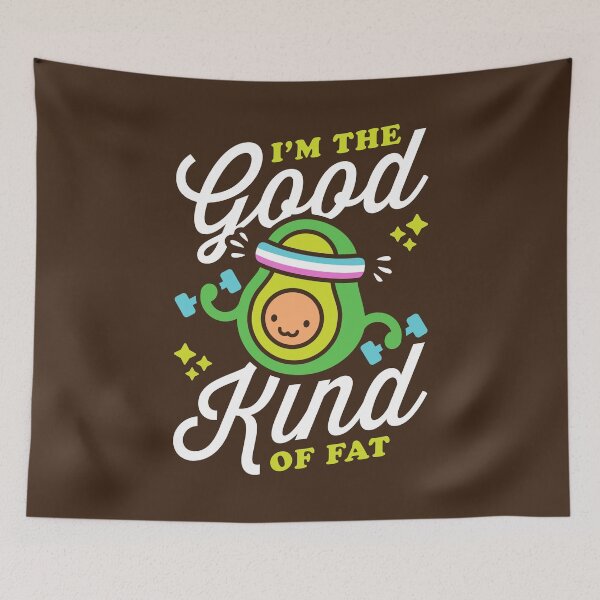 Item preview, I'm The Good Kind Of Fat (Retro Cartoon) Funny Avocado Pun designed and sold by Brogress Project.