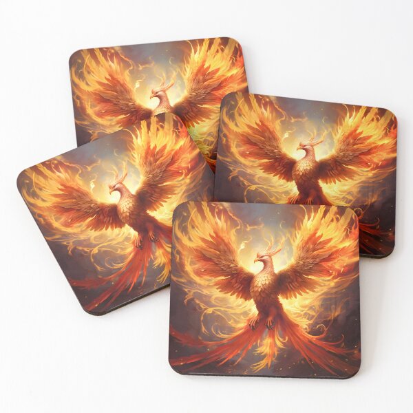 Item preview, Radiant Wings - Sunfire Phoenix Art Print designed and sold by MystiCanvas.