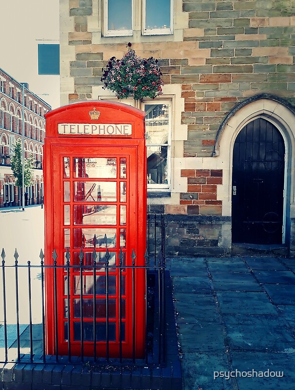 "red phone booth" by psychoshadow | Redbubble