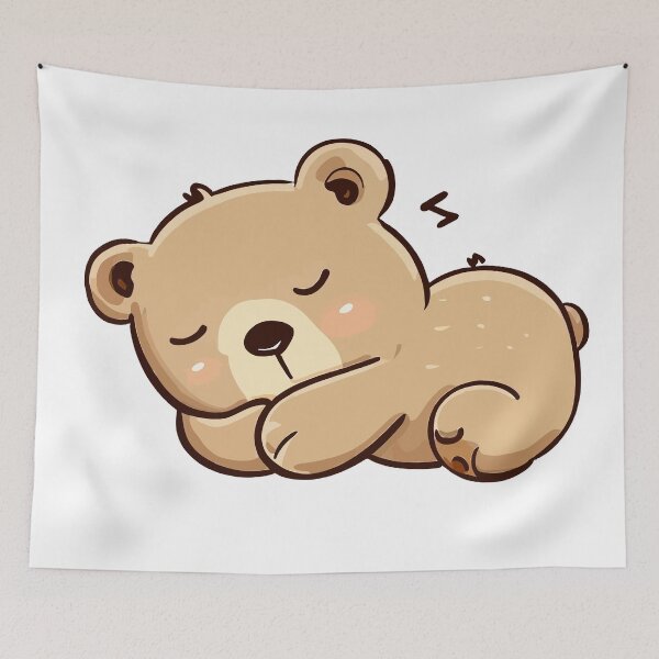 Aperçu de l'œuvre Ours en peluche mignon qui dort. créée et vendue par Tshirtcollorama.