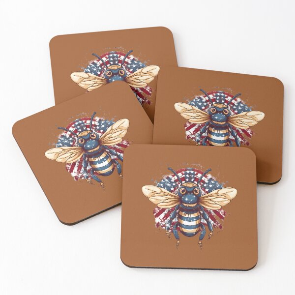 Item preview, American Flag Bee - Happy 4th of July 	 3	 designed and sold by rqwhpibt74.