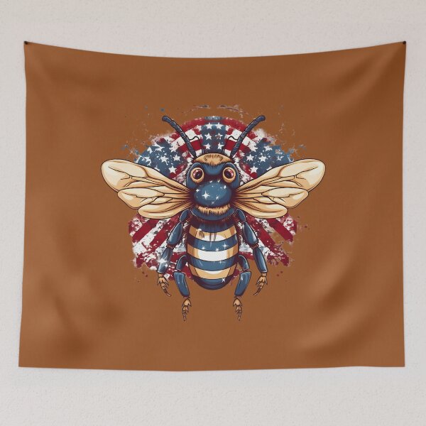 Item preview, American Flag Bee - Happy 4th of July 	 3	 designed and sold by rqwhpibt74.