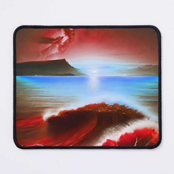 Item preview, Ocean Waves with Mountains in the Background Red designed and sold by deniselynnimage.