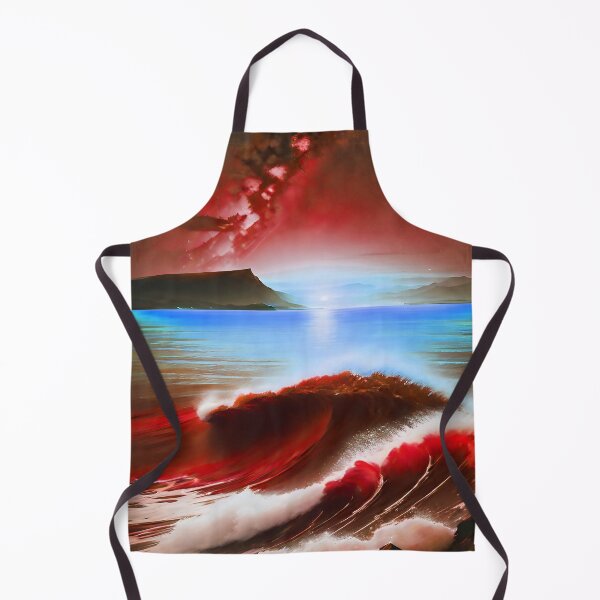 Item preview, Ocean Waves with Mountains in the Background Red designed and sold by deniselynnimage.