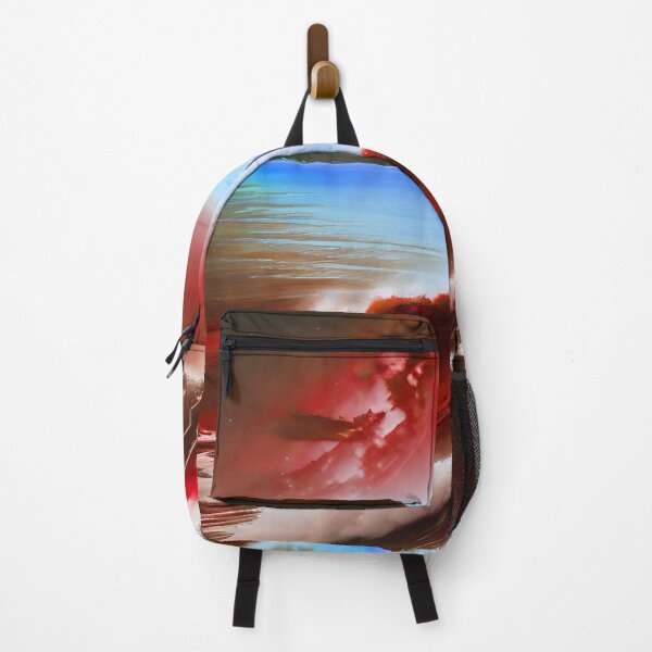 Item preview, Ocean Waves with Mountains in the Background Red designed and sold by deniselynnimage.