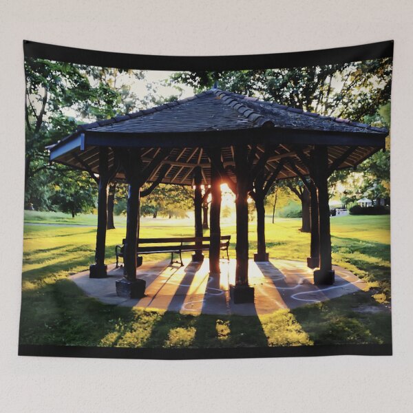 Item preview, Sunlight Filtering Through a Bandstand in a London Park: A Moment of Quiet in a Place of Music and Memories  designed and sold by Oh Halo Berry.