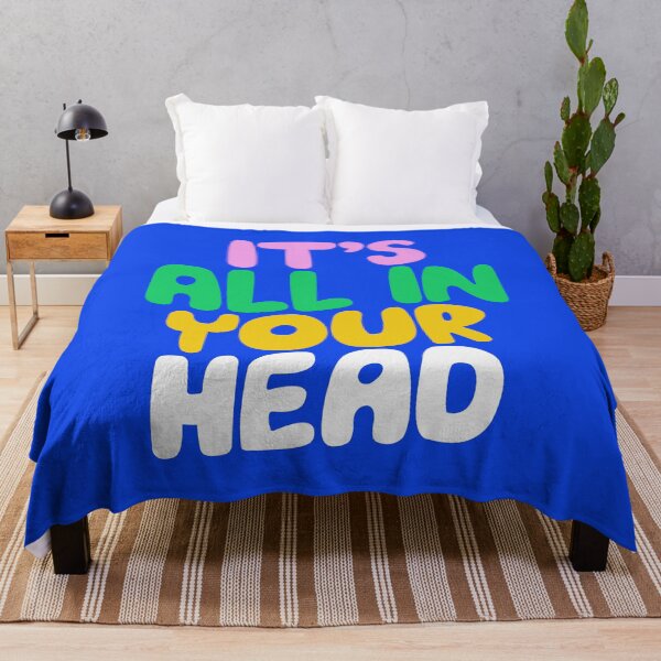 Item preview, Its All in Your Head by The Motivated Type in Blueberry Blue Flamingo Pink and Bold Green designed and sold by MotivatedType.